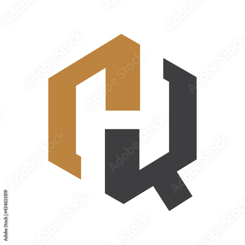 Initial hq letter logo vector template design. Linked letter qh logo design.