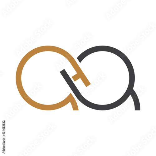 Initial hq letter logo vector template design. Linked letter qh logo design.