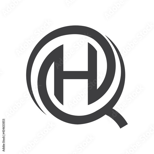 Initial hq letter logo vector template design. Linked letter qh logo design.