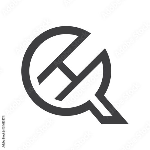 Initial hq letter logo vector template design. Linked letter qh logo design.