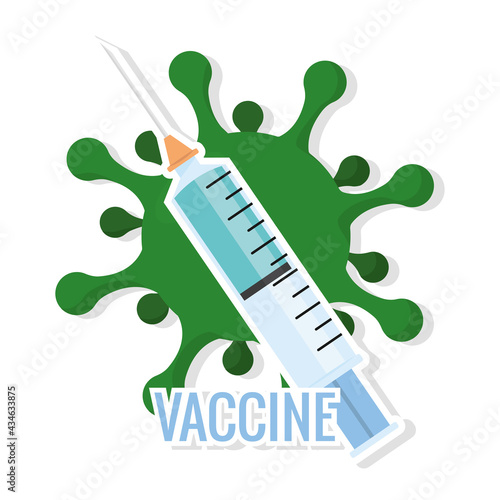 Covid-19 vaccine in a syringe Vaccination time - Vector