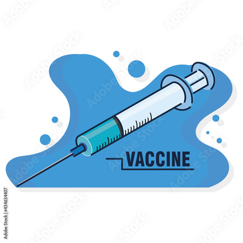 Covid-19 vaccine in a syringe Vaccination time - Vector