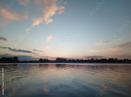 sunset over the river