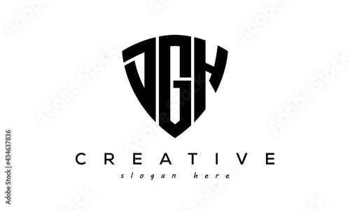 DGH letter creative logo with shield	 photo