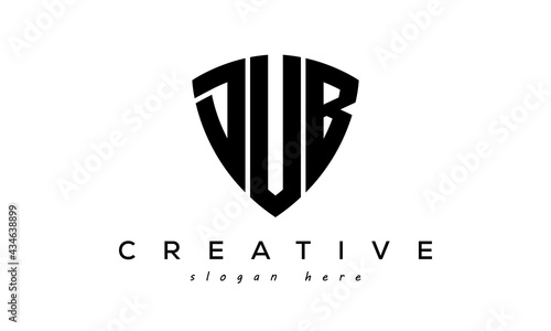 DUB letter creative logo with shield