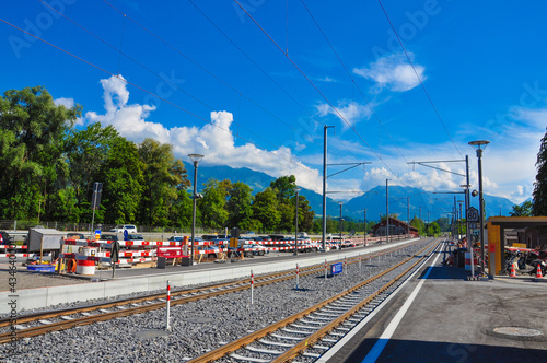 Train station under construction in Zentralbahn to Luzern, Switzerland.
