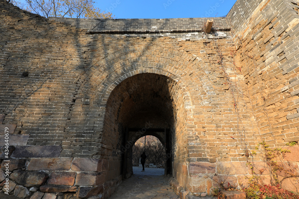 The architectural landscape of great wall gate in mountainous area