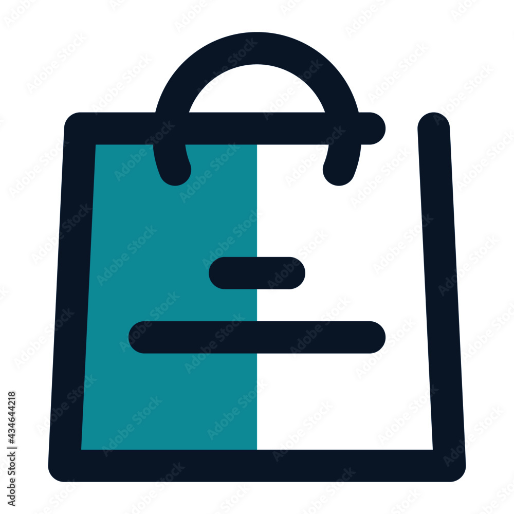 icon paper bag using filled line style and blue color icon paper bag using filled line style and blue color