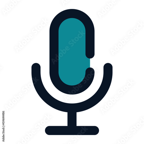 icon mic using filled line style and blue color