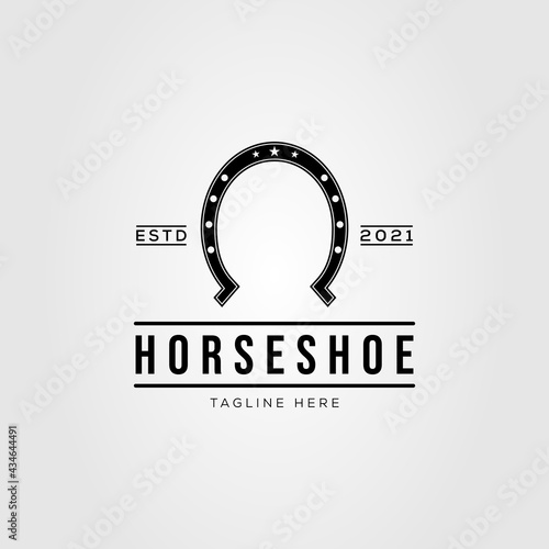 horse shoe stable logo vector illustration design