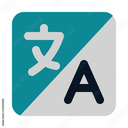 icon translate using flat style and blue color dominate