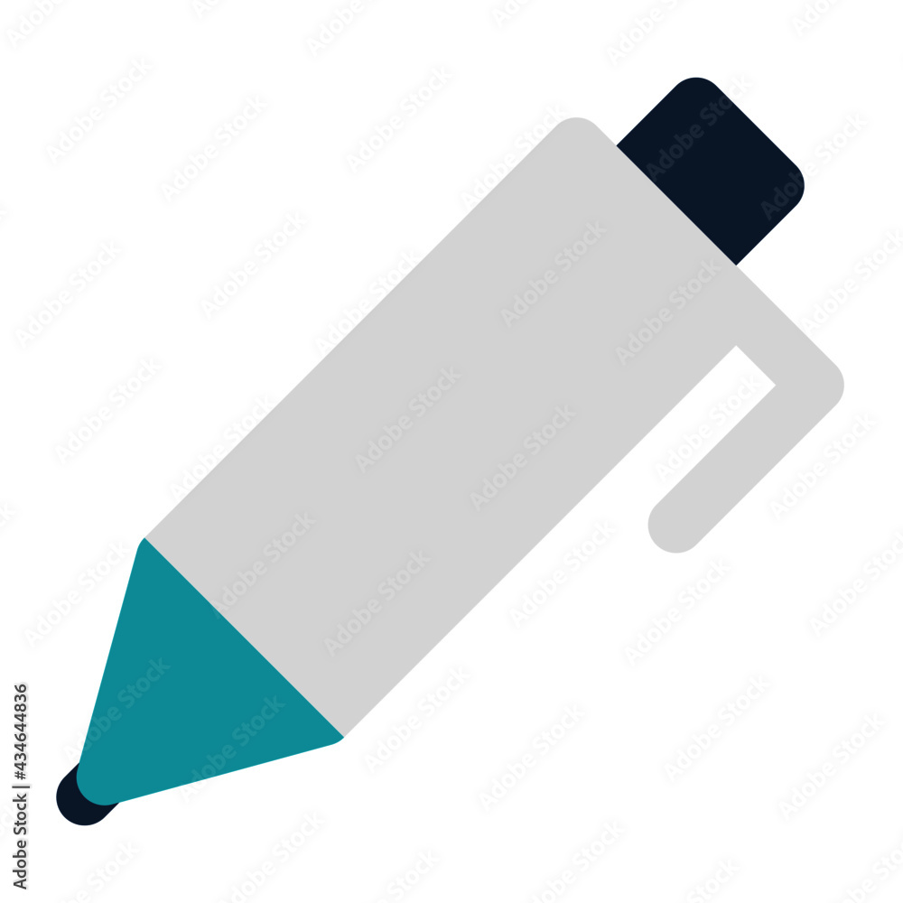 icon pen for study using flat style and blue color dominate icon pen for study using flat style and blue color dominate