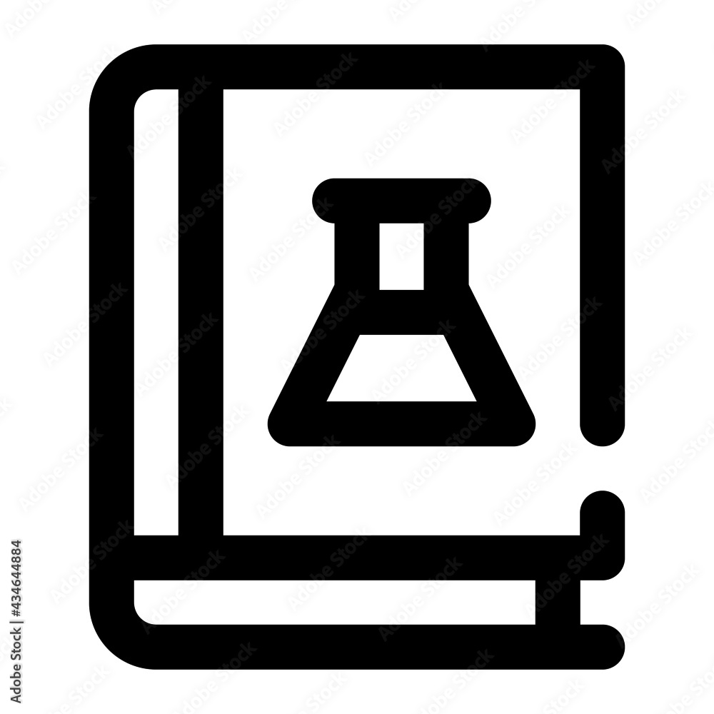 icon book to study chemistry using line style
