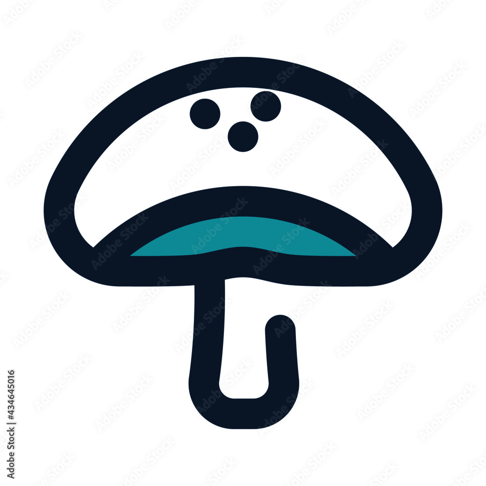 icon mushroom using filled line style and blue color icon mushroom using filled line style and blue color