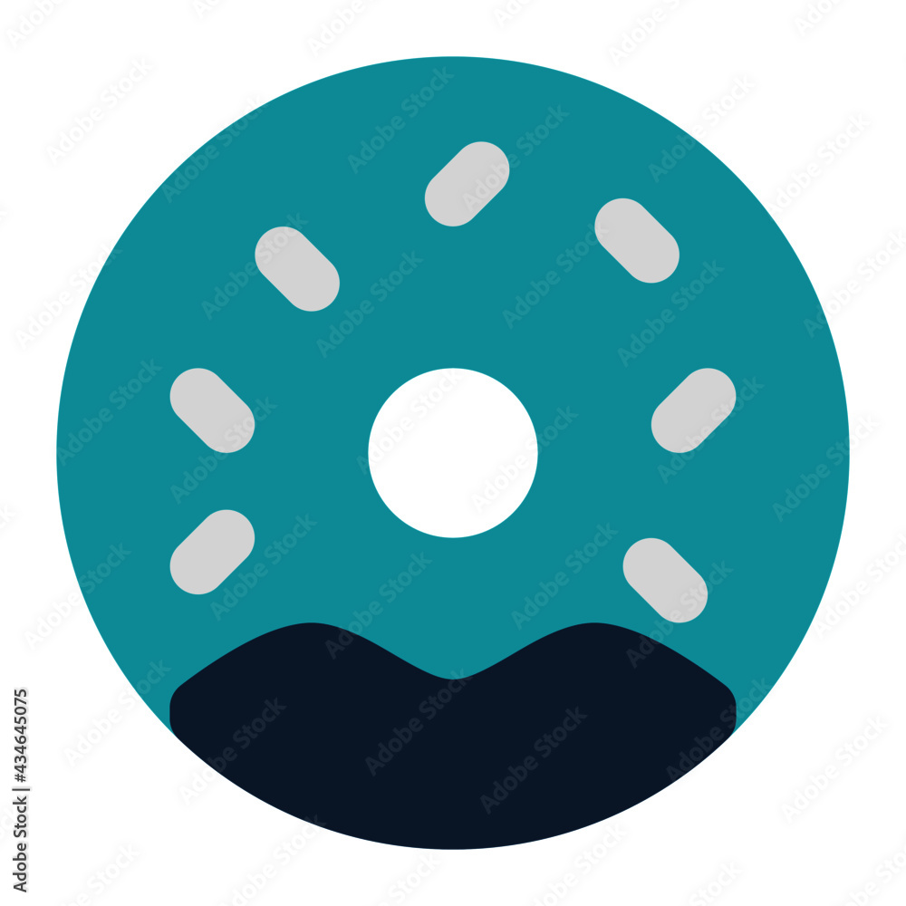 Fototapeta premium icon donut using flat style and blue color dominate