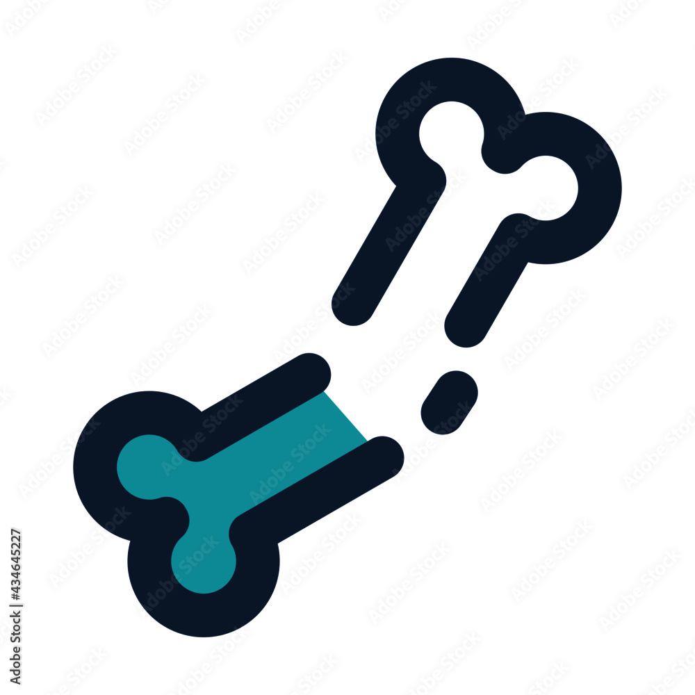 icon fracture using filled line style and blue color