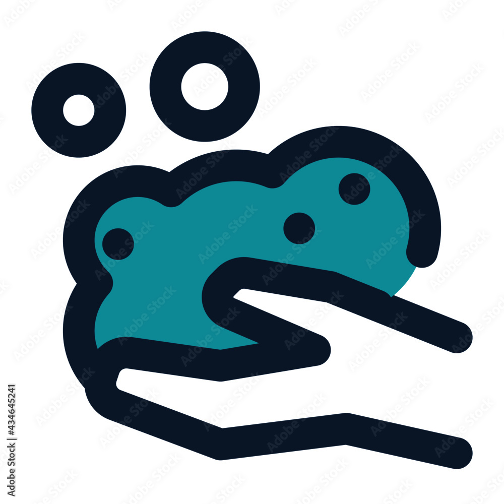 icon washing hand using filled line style and blue color icon washing hand using filled line style and blue color
