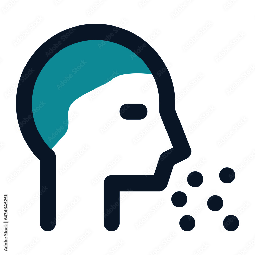 icon sneezing using filled line style and blue color icon sneezing using filled line style and blue color