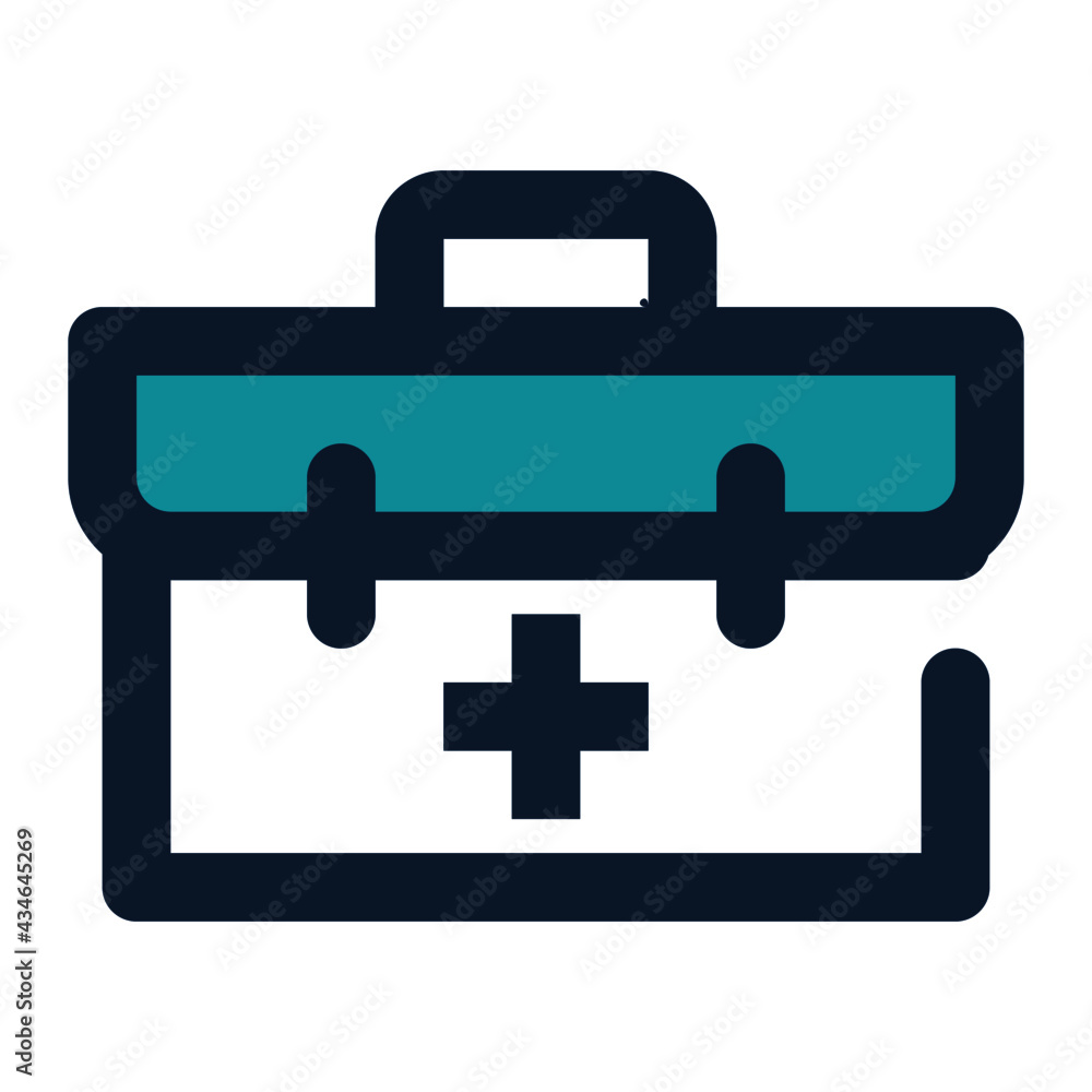 icon medical briefcase using filled line style and blue color icon medical briefcase using filled line style and blue color