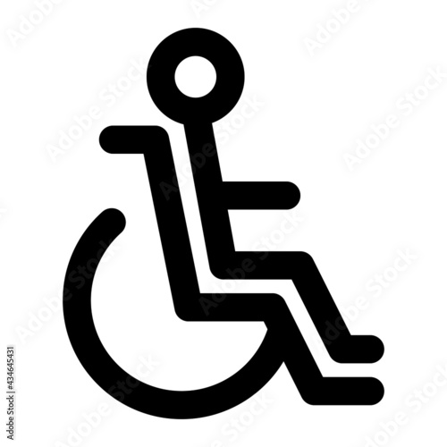 icon wheelchair using line style