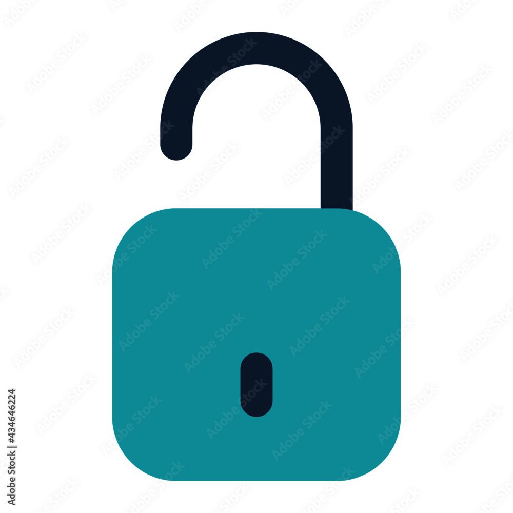icon unlocked status using flat style and blue color dominate icon unlocked status using flat style and blue color dominate