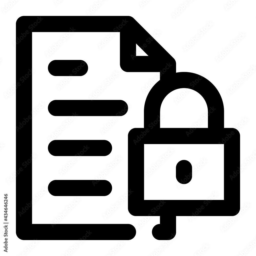 icon locked document using line style icon locked document using line style