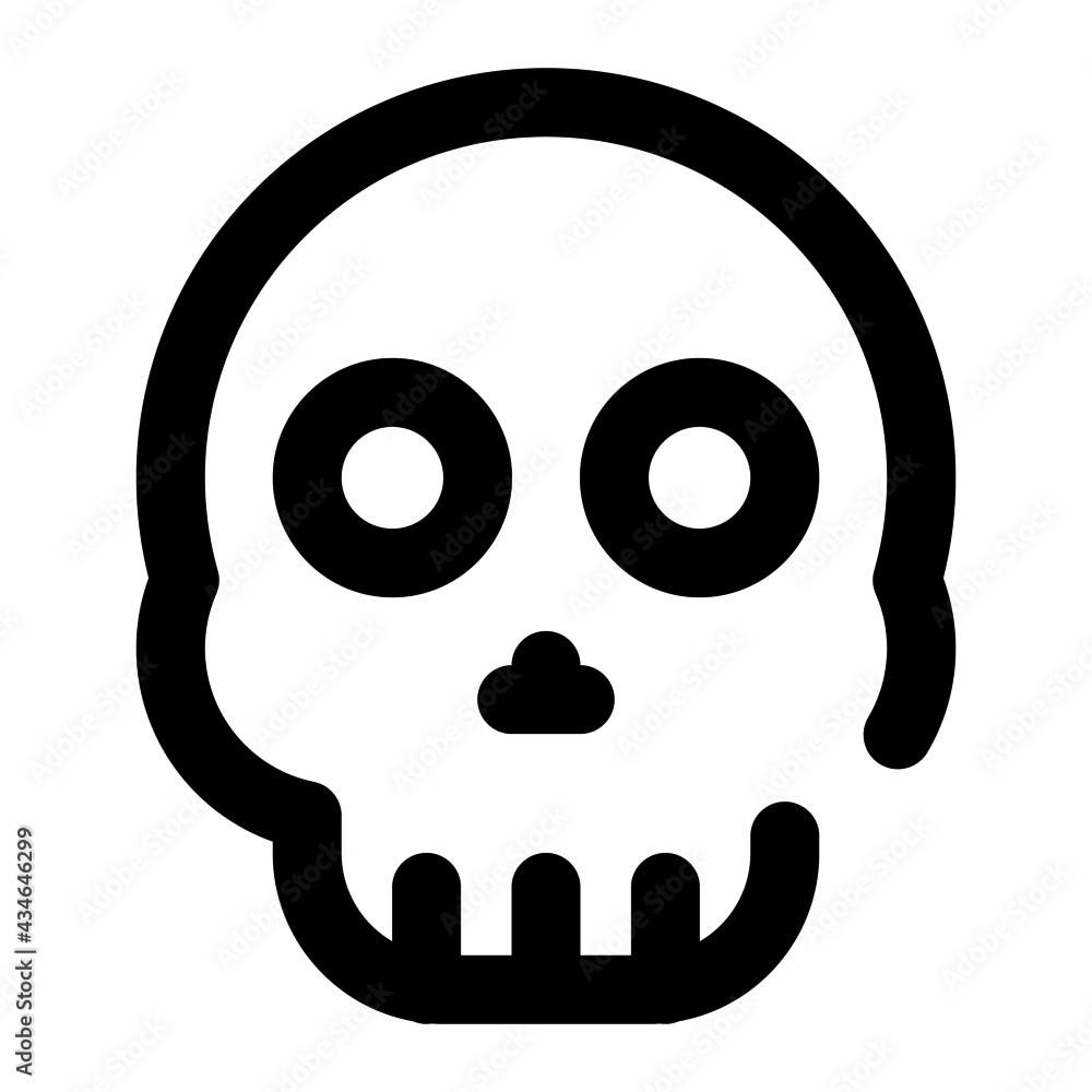 icon skull symbol for virus using line style icon skull symbol for virus using line style