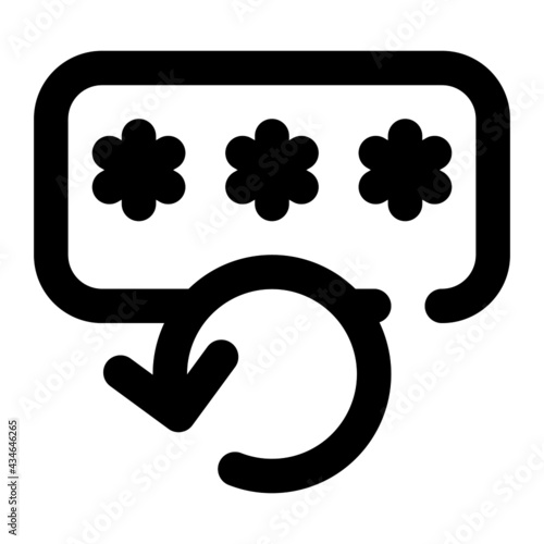 icon reset password using line style