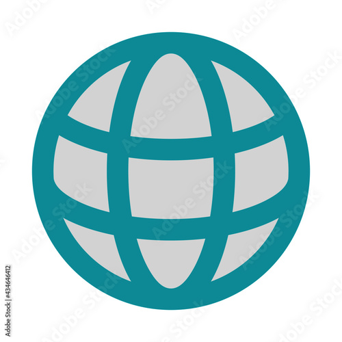 icon global seo using flat style and blue color dominate