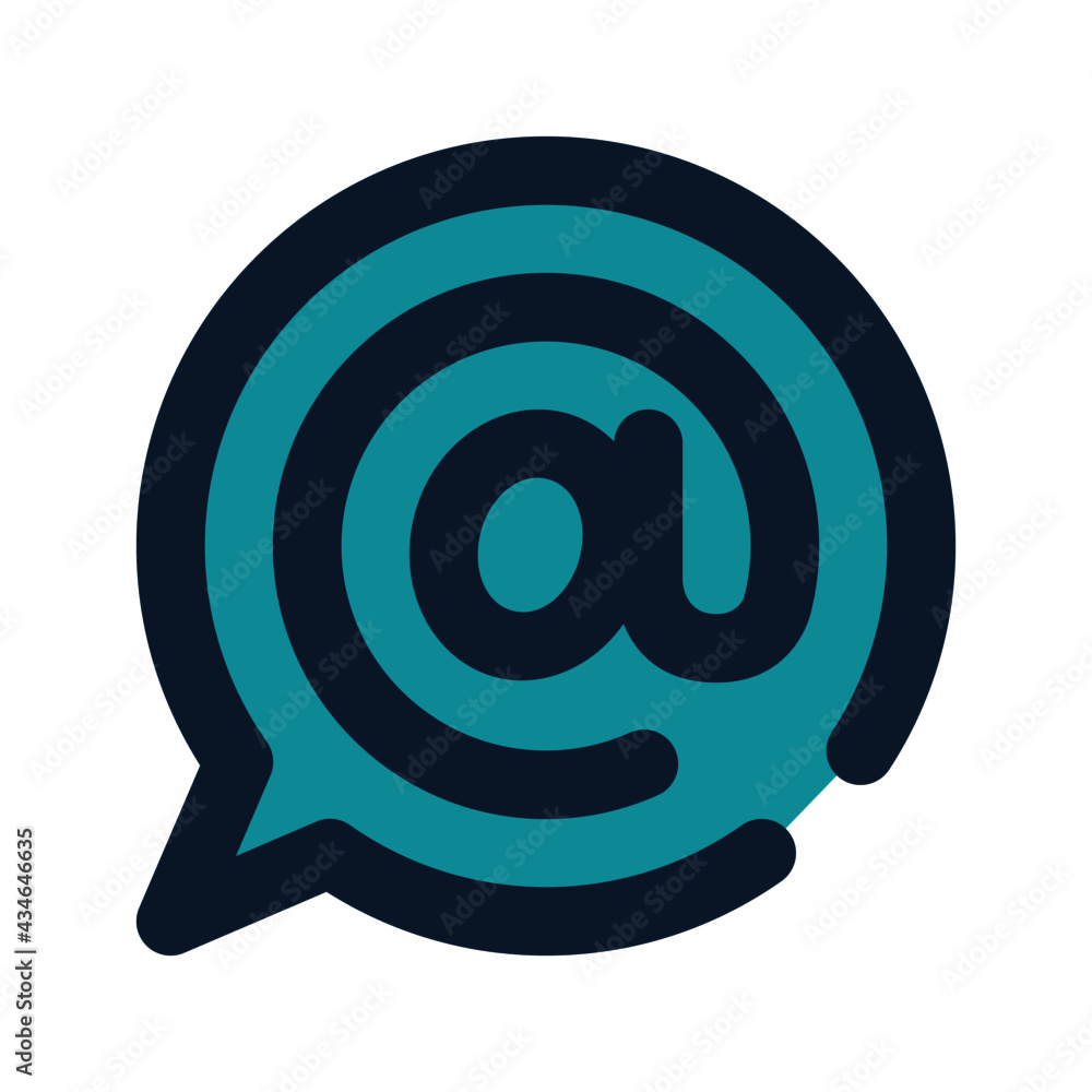 icon mention friend using filled line style and blue color icon mention friend using filled line style and blue color