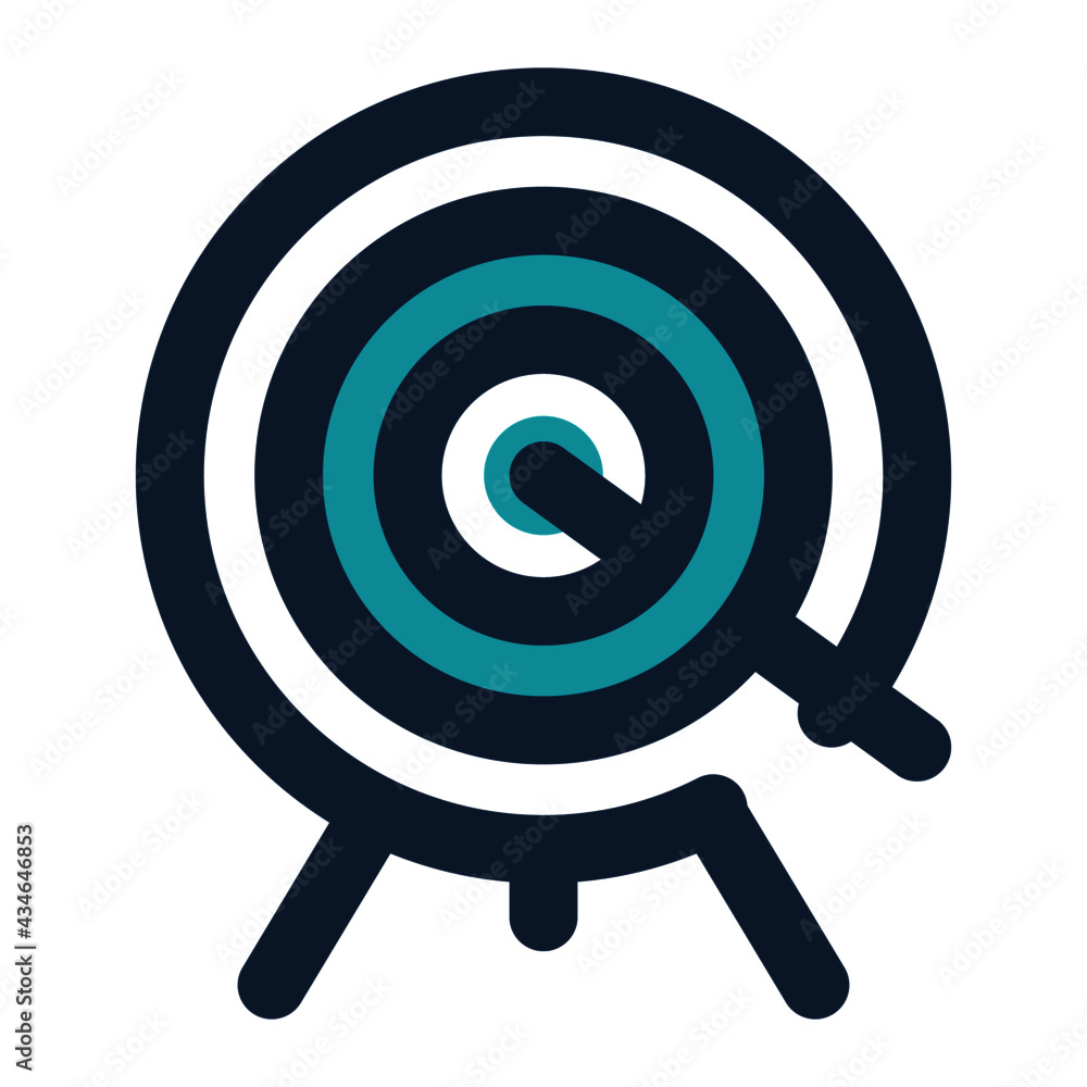 icon archery target using filled line style and blue color icon archery target using filled line style and blue color