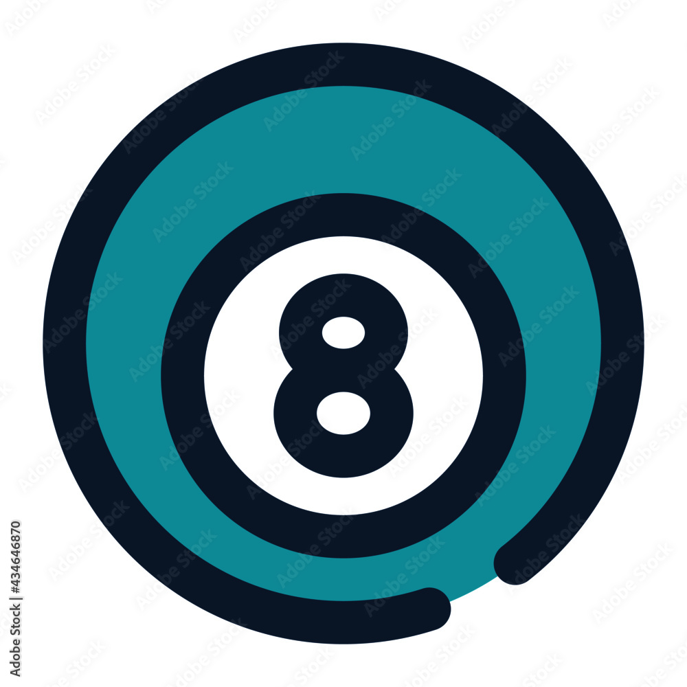 icon billiard ball using filled line style and blue color icon billiard ball using filled line style and blue color