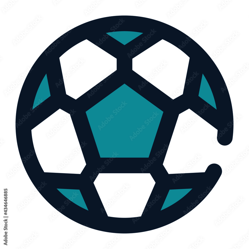 icon football using filled line style and blue color icon football using filled line style and blue color