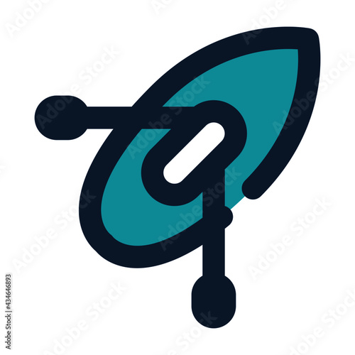 icon canoe using filled line style and blue color
