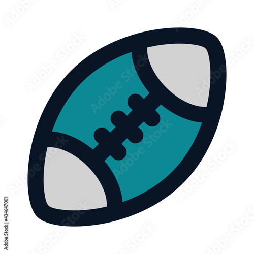 icon rugby using flat style and blue color dominate
