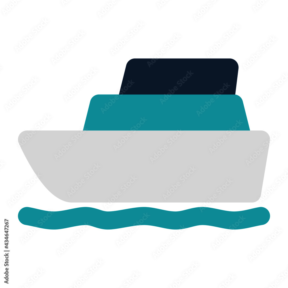 icon cruise using flat style and blue color dominate icon cruise using flat style and blue color dominate