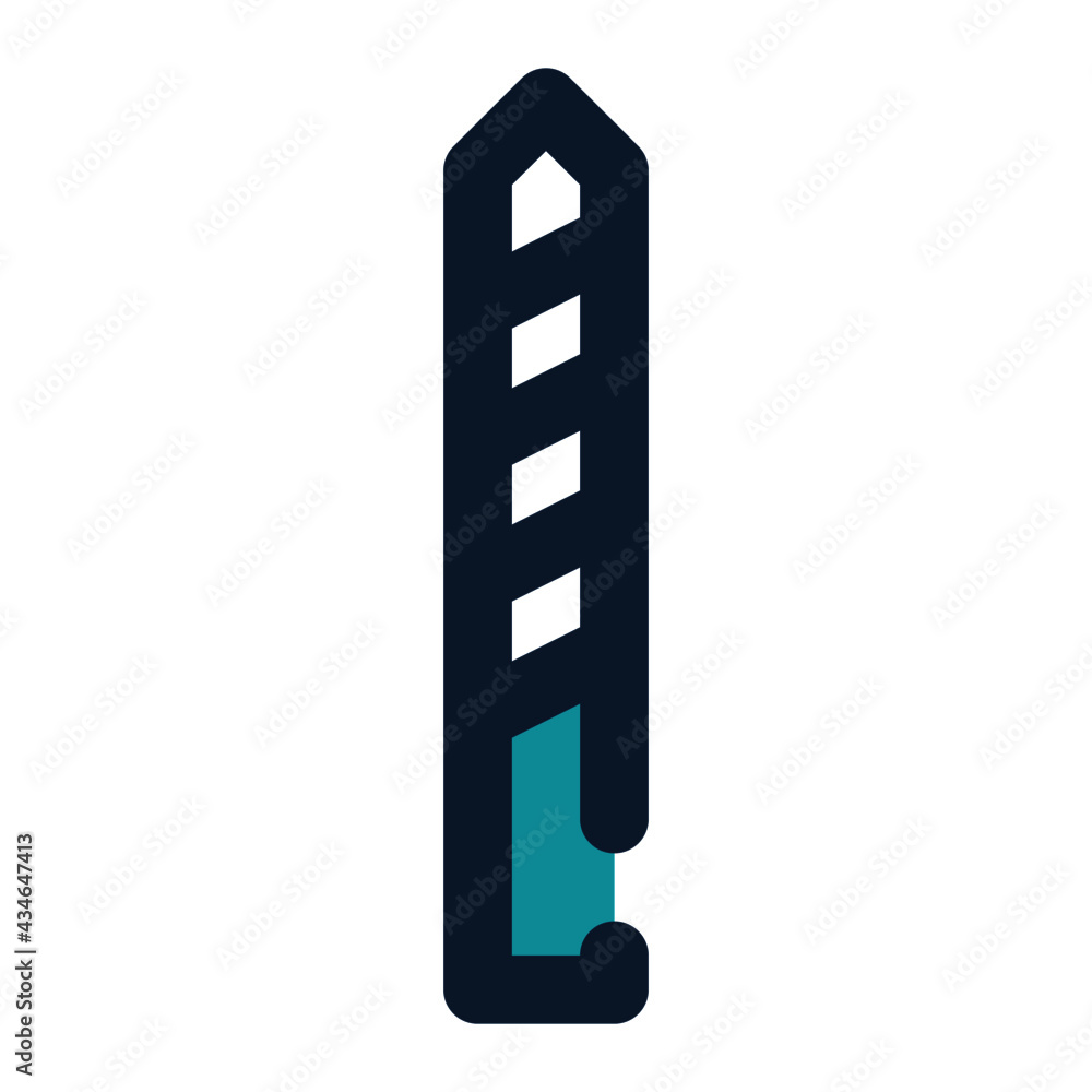 icon drill bit using filled line style and blue color icon drill bit using filled line style and blue color