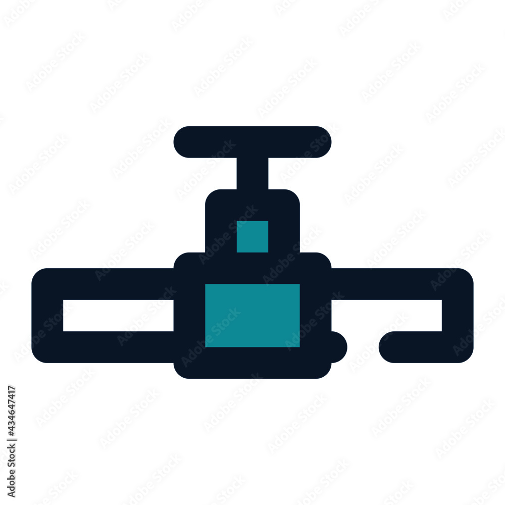 icon pipe faucet using filled line style and blue color icon pipe faucet using filled line style and blue color