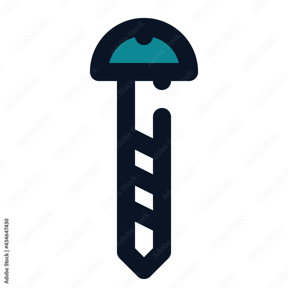icon screw bolt using filled line style and blue color