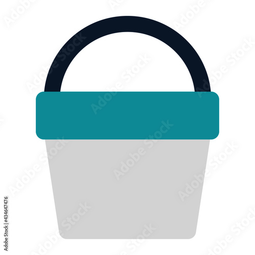 icon bucket using flat style and blue color dominate