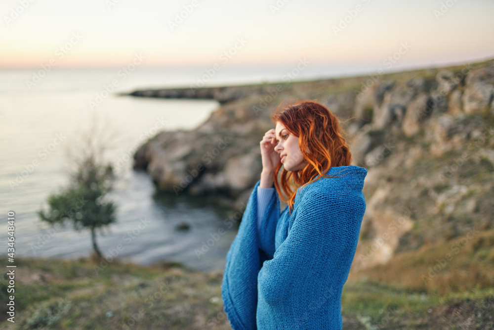 woman in the mountains nature river nature fresh air cool woman in the mountains nature river nature fresh air cool
