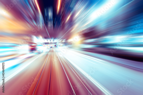 Abstract image of night traffic light trails in the cityabstract;