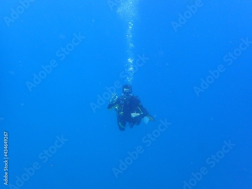 Coron, Palawan - Philippines February 20 th 2019 Diver in the Coron Sea 