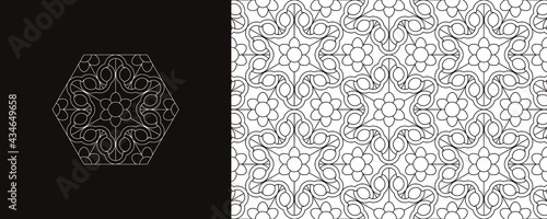 Korean traditional decorative patterns. Line thickness adjustable.