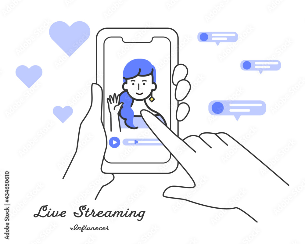 女性 ライバー 動画配信 イラスト Stock Vector Adobe Stock 女性 ライバー 動画配信 イラスト Stock Vector Adobe Stock