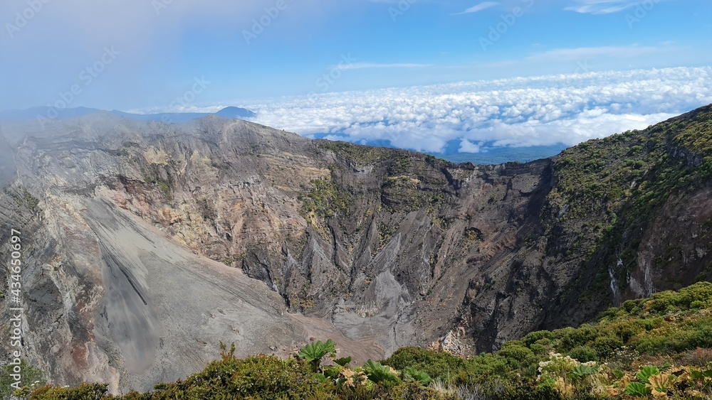 Irazu Volcano Crater in Cartago, Costa Rica	
