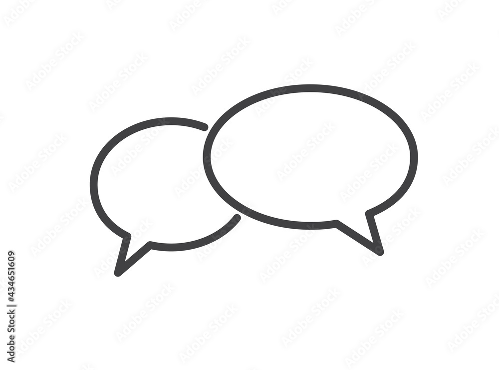 Chat icon. Speech Bubble icon on white background. Flat design. Vector illustration. Chat icon. Speech Bubble icon on white background. Flat design. Vector illustration.