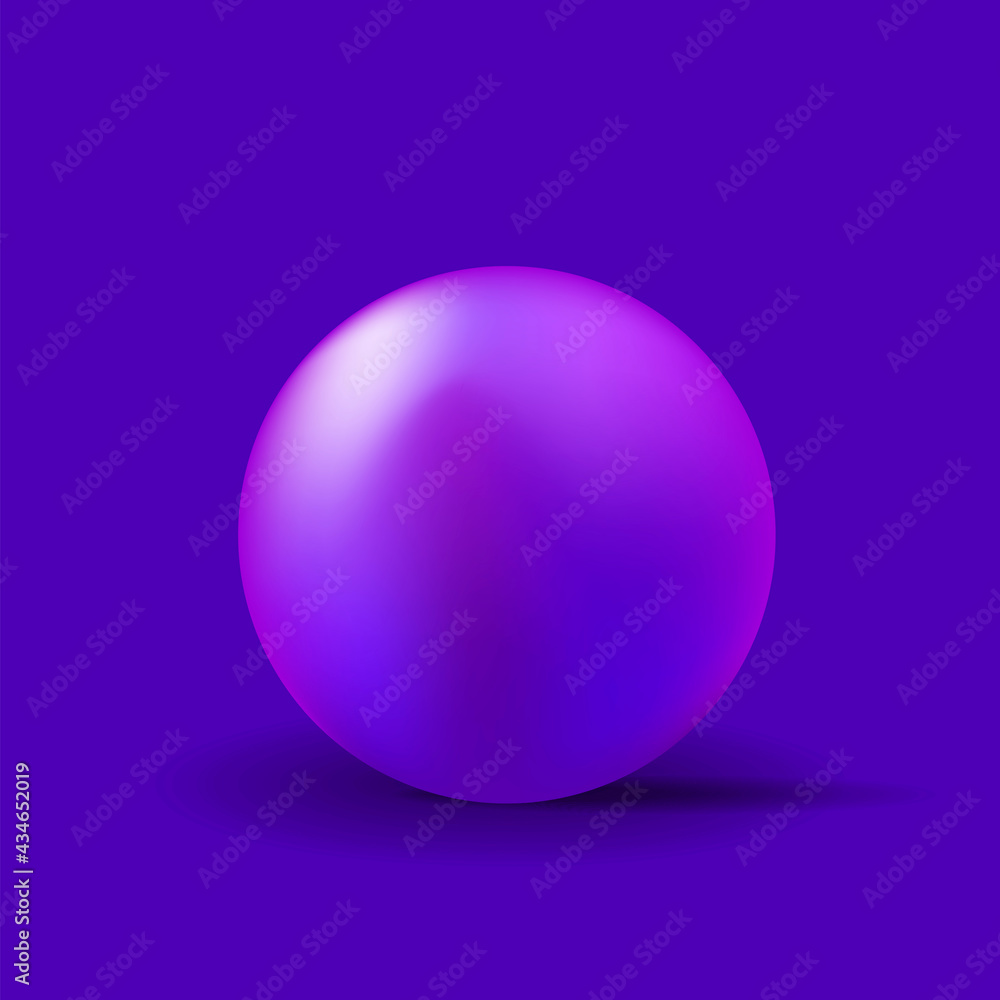 purple sphere. Vector 3d. Future technology. Circle, triangle. Vector illustration. Stock image.