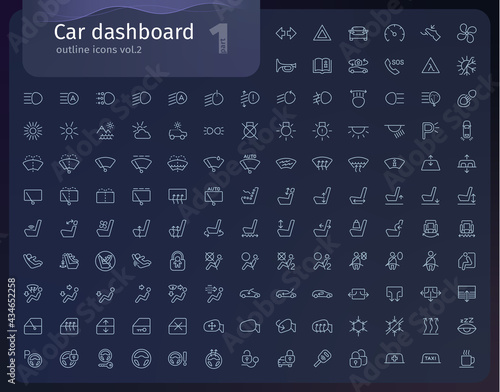 Car dash outline iconset (part 1)
