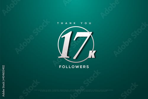 Thank you 17k followers with white circle background and white numbers.